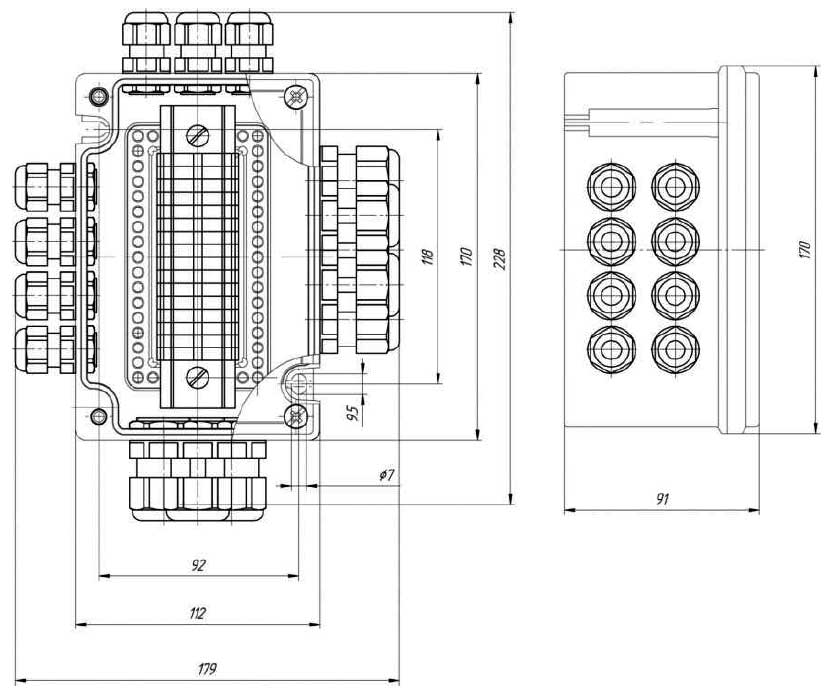 Габаритная схема коробки соединительной КСВ-2М