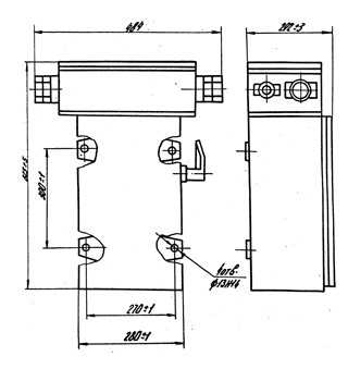Схема габаритных размеров блока управления БК-3К