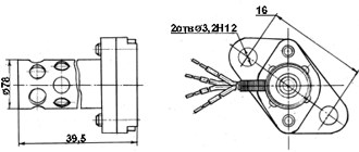 Рис.1. Габаритный чертеж датчика ТП-227